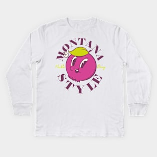 Montana Style | Huckleberry |  Iconic SignatureState Food Kids Long Sleeve T-Shirt